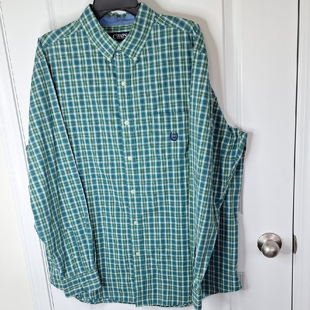 Chaps Teal Checkered Men's Shirt